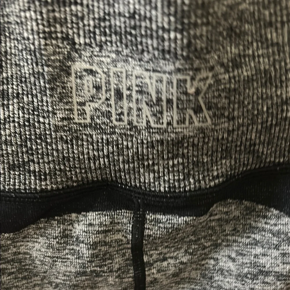 PINK Victoria's Secret Gray and Black Leggings with Wide Waistband - Picture 6 of 8